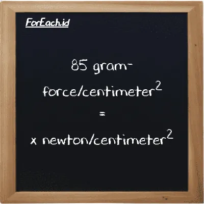 Contoh konversi gram-force/centimeter<sup>2</sup> ke newton/centimeter<sup>2</sup> (gf/cm<sup>2</sup> ke N/cm<sup>2</sup>)